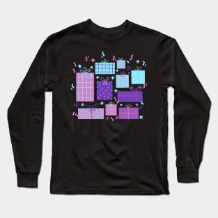 Christmas Presents - Purple Palette | Pattern Long Sleeve T-Shirt